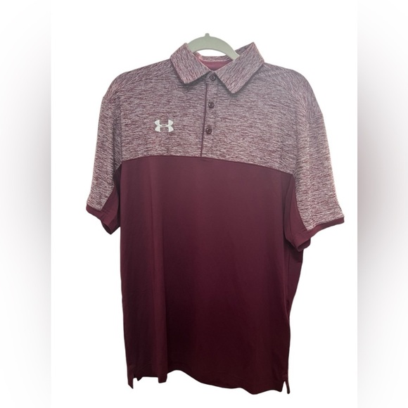 Under Armour Golf Polo Heatgear  Maroon/Heather Maroon - Picture 1 of 7